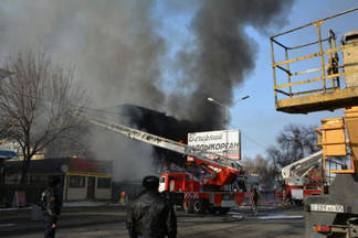 Крупный торговый центр горел в Талдыкоргане