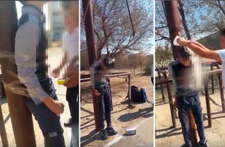 В Актау школьники издевались над сверстником, привязав его к столбу и забросав яйцами