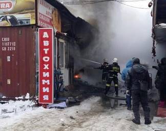 Пожар произошел на Алматинском рынке «Алтай»