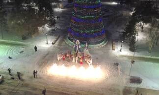 Главную новогоднюю ёлку зажгли в Павлодаре