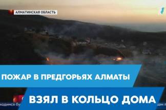 Крупный пожар в предгорьях Алматы окружил огненным кольцом жилые дома