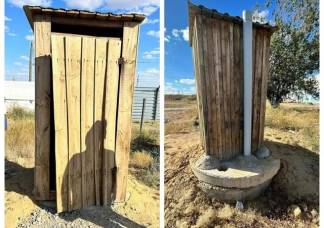 Деревянный туалет за 600 тысяч тенге построили в Костанайской области