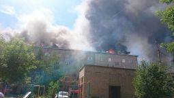 Крупный пожар произошёл в Петропавловске