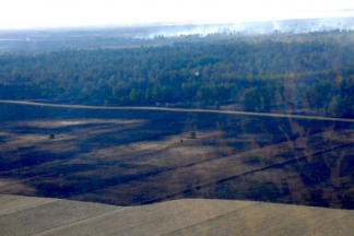 Пожар остановили в 15 км от сел Щербактинского района