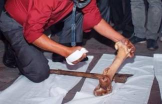 Разбиванием костей отмечают Наурыз в одном из сел Павлодарской области