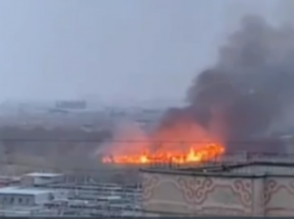 Снова пожар в Павлодаре: горит камыш
