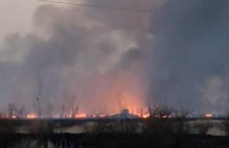 Три очага степного пожара тушили вблизи Аксу
